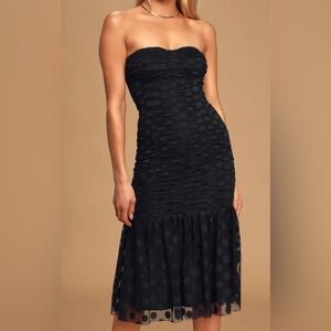 Ali & Jay Women's Leanne MIDI Polka Dot Dress Black Includes Straps size M  NWT